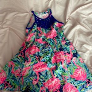 Girls Beautiful Lilly Pulitzer Size 12 Dress With Flamingos